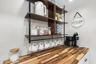 Start your mornings at your own private coffee bar, thoughtfully stocked with everything you need to brew the perfect first cup. It’s a cozy little luxury designed to make mornings feel effortless—because great stays should start with great coffee.