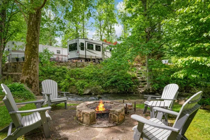 Firepit area by the creek
