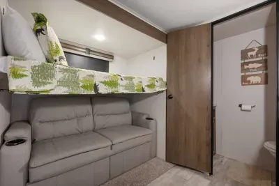 Bunk bed with pull out sofa bed underneath