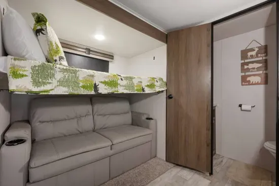 Bunk bed with pull out sofa bed underneath