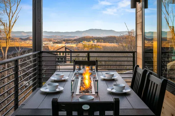 Outdoor dining table perfect for meals and gatherings