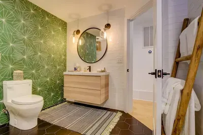 Spa Inspired Bathroom with soaking tub and walk in shower