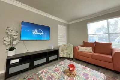 Living room with big TV