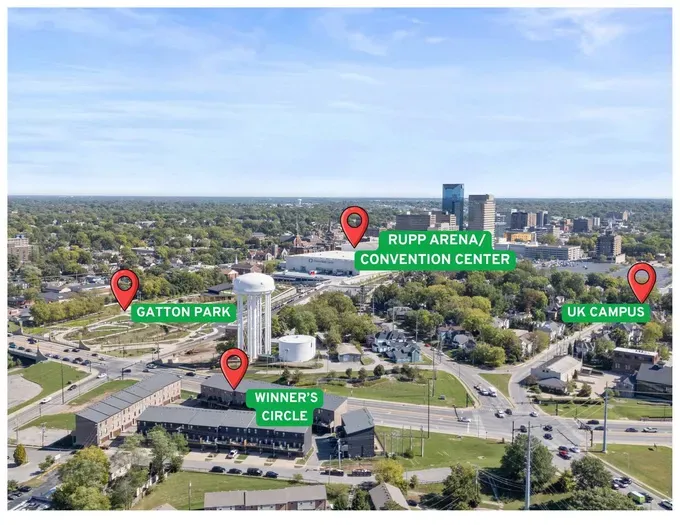 Very conveniently located to Rupp Arena / Central Bank Center, Gatton Park, University of Kentucky and the popular distillery district.