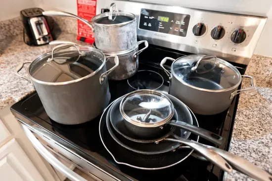 Fully equipped kitchen with spacious cookware for easy home-cooked meals