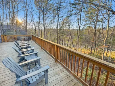 Breathe in the mountain air. 🌲 Start your morning with coffee or dine al fresco on this private deck. With serene forest and golf course views, it’s the ultimate spot to slow down and enjoy the peaceful North Georgia scenery.
