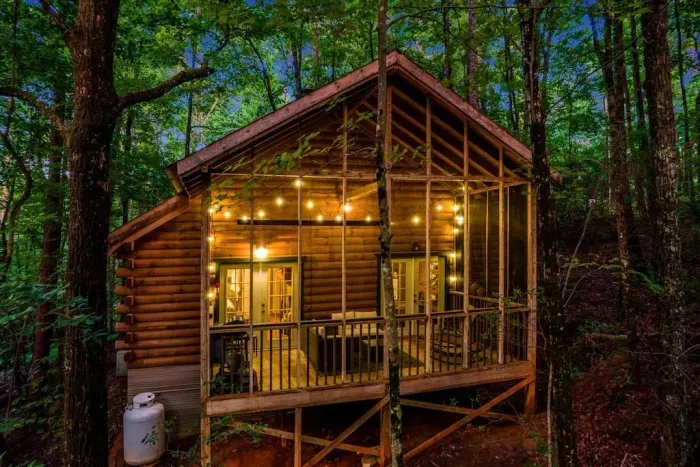 Arrive just before sunset, turn on the twinkle lights, and feel the world slow down