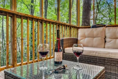 Sip wine on the deck, breathe in the forest air, and let the evening linger