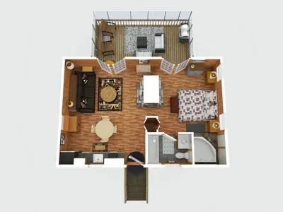 An open, easy layout designed for couples to relax and reconnect