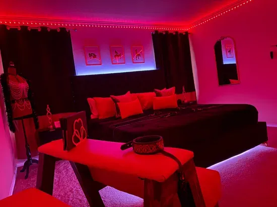 Step into your private Red Chamber — designed for couples seeking a bold, unforgettable escape.