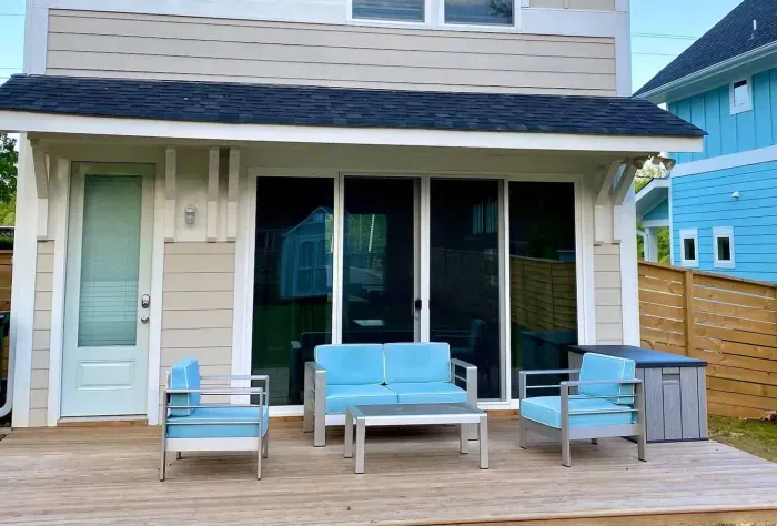 Enjoy the inviting outdoor patio with comfortable seating — perfect for sipping your morning coffee, unwinding in the evening, or spending time with friends and family