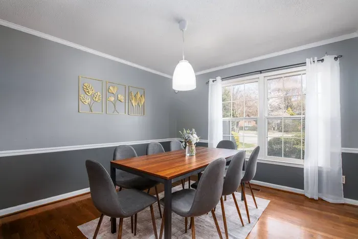 Dining room with seating for 8.