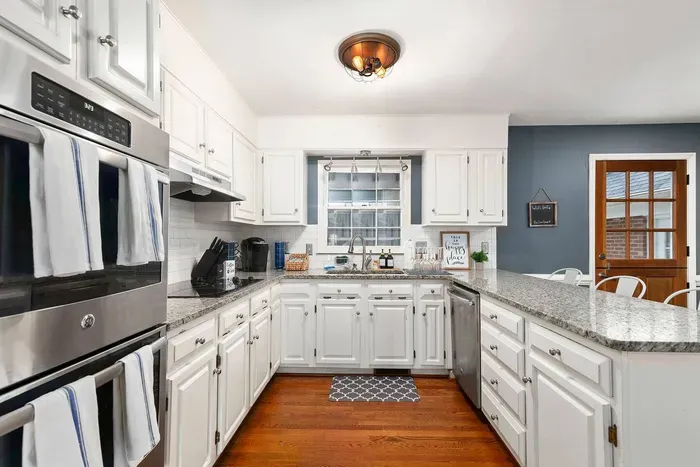 Newly renovated kitchen boasts everything you need to cook a meal.