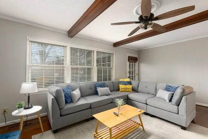 Bright airy living room provides you with ample space to sit back and relax after a long day.