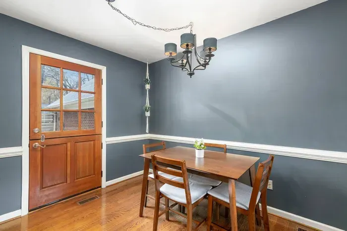 Kitchen table with seating for four.