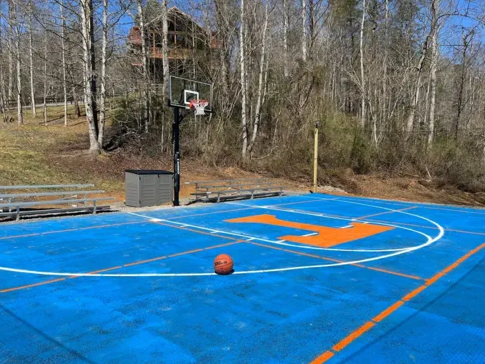 View of the basketball court - can be converted back and forth from pickleball court to basketball court