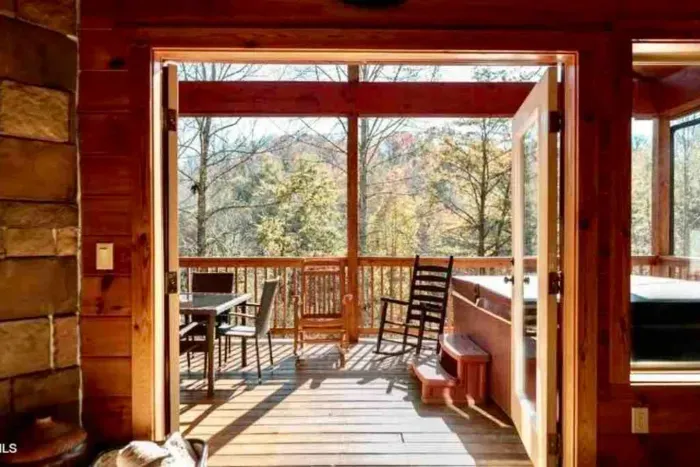 Peaceful relaxation on the covered deck