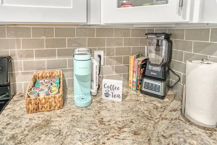 Enjoy complimentary coffee and an assortment of tea.