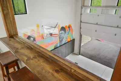 Loft lookout down to the basketball court