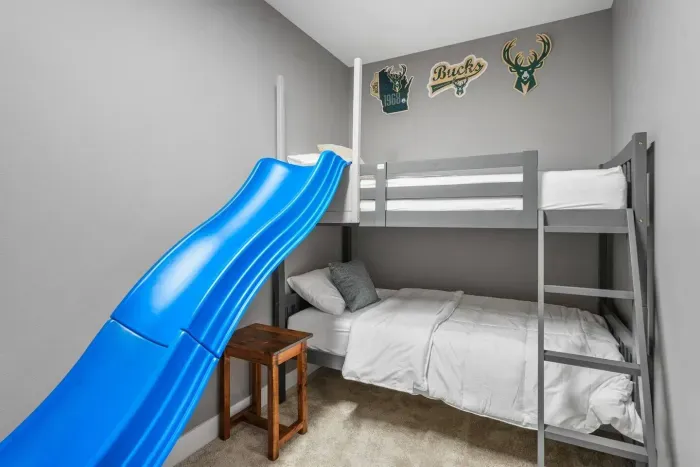 Kids bunk slide room