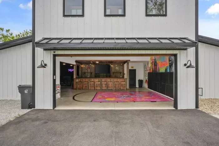 View of the basketball court from the driveway