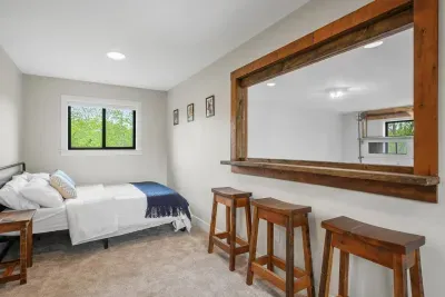 Loft lookout down to the basketball court