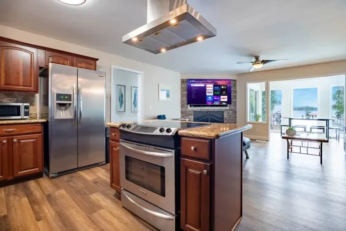 Large oven and views from our kitchen.