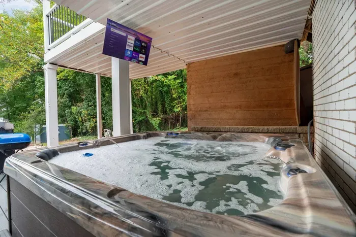 Our hot tub has an array of jet settings so that there is a perfect range for everyone. 