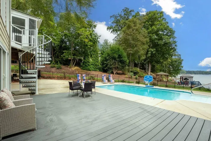 Large open deck space for a morning stretch. 