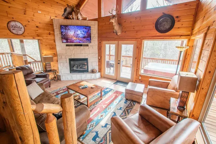 Loads of natural sunlight throughout the entire space. Cozy up by the fireplace.