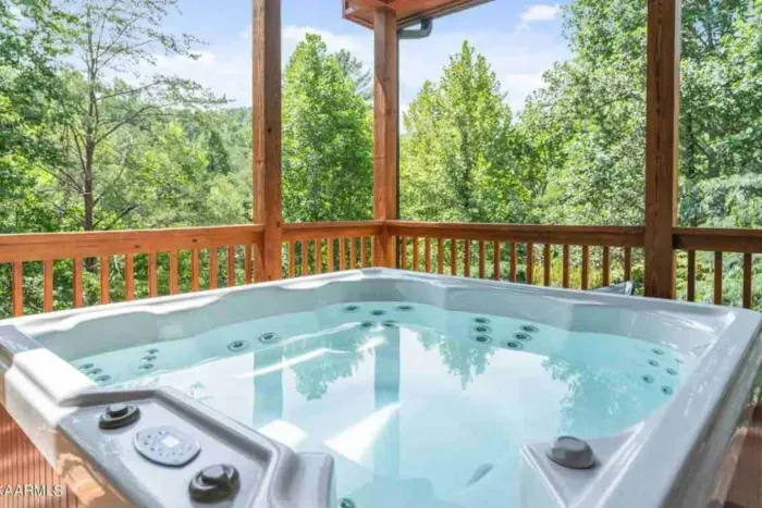 Unwind in the hot tub after a long day of hiking in the mountains