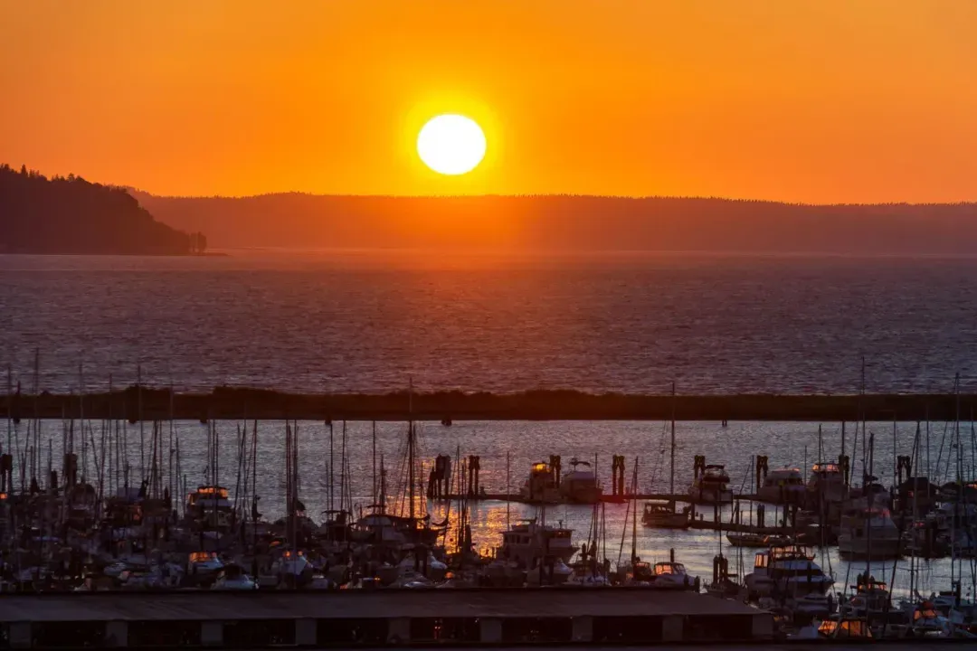 Sunset over Puget Sound paints the sky just minutes from the house.