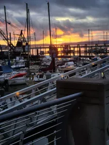 Sunset over the Everett marina.