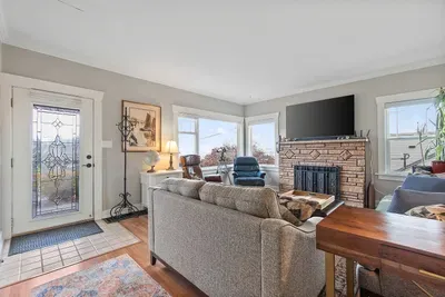 Comfortable seating and warm natural light make this the perfect place to unwind.