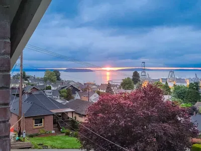 Sunset over Puget Sound from the neighborhood.