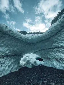 The last of the ice at the Ice Caves. It's shrinking every year, but it's still amazing!