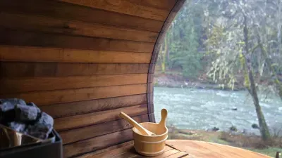 View from the barrel sauna is magical