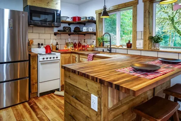 The cutest, fully-stocked kitchen is right here for your culinary adventures. :)