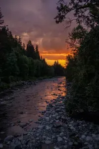 Sunsets on the Stilly never disappoint and the view from the Rusty Bridge is epic.