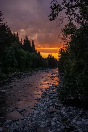Sunsets on the Stilly never disappoint and the view from the Rusty Bridge is epic.