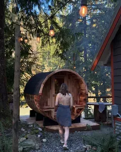 Private barrel sauna just out your door