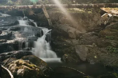 A few minutes' walk from the cabin will lead you to beautiful waterfalls.