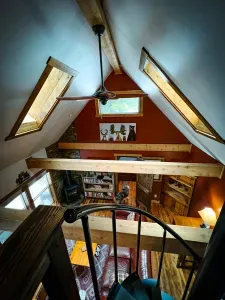 Skylights bring natural light into the cabin