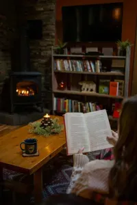 There is an assortment of videos and several books for your enjoyment during your stay.