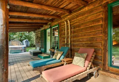 Stretch out on a lounge chair along the covered porch and enjoy a slow morning in the fresh air.