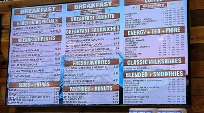 If you don't want to make your coffee, head into Darrington and wander into Moe's. They make excellent coffee drinks, have delicious food (breakfast, lunch, or dinner), serve ice cream, and wine, beer, and spirits. And Pizza! They have you covered!