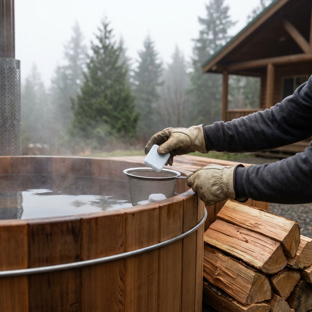 Adding a tablet to a hot tub with a mesh strainer
