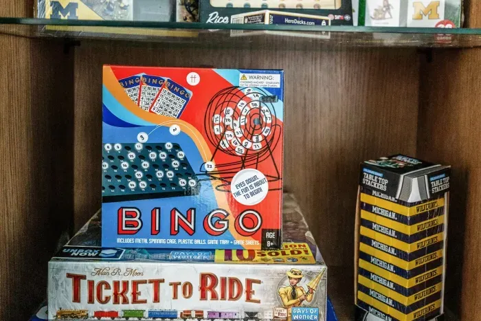 Our dining room doubles as a game room with board games and puzzles for your enjoyment