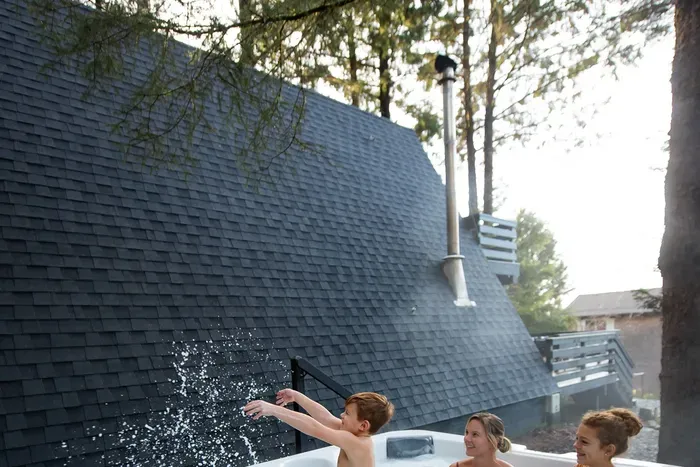 Hot tub under the trees