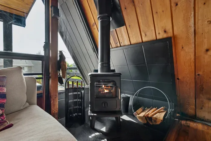 Whether it’s chilly outside or not, this fireplace creates a warm and welcoming atmosphere.
